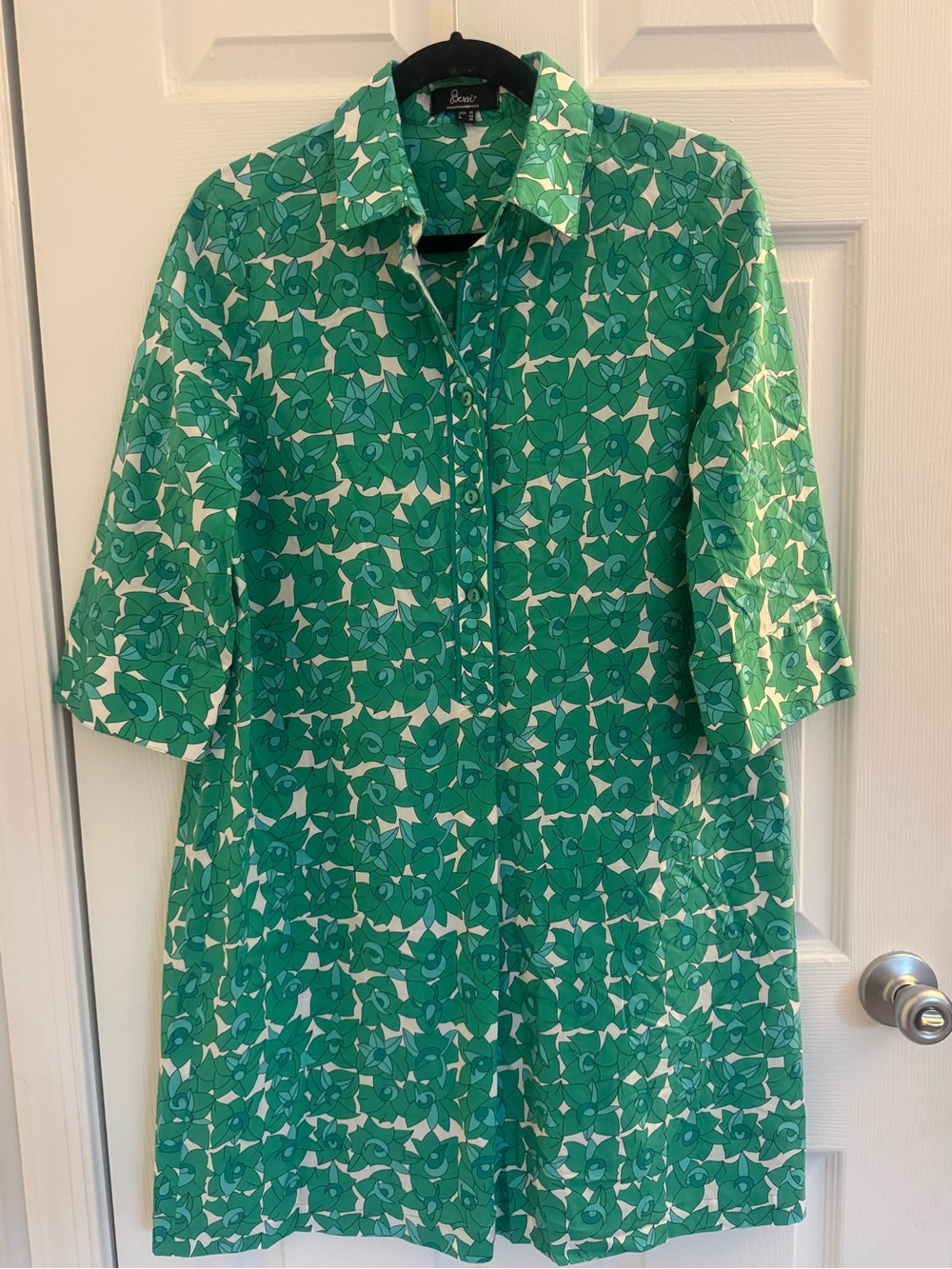 Averardo Bessi - Made in Italy - Cotton - Bright Green Floral Button-Down Shirt